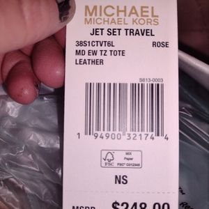 Michael Kors jet set pink tote